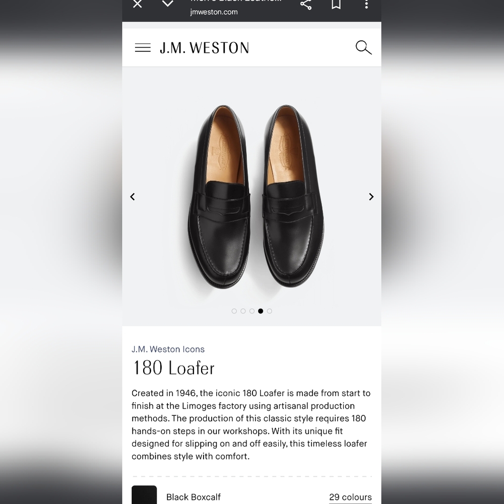 Classic J.M Weston Black Penny Loafers - Picture 14 of 16